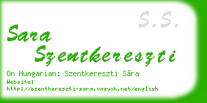 sara szentkereszti business card