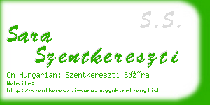 sara szentkereszti business card
